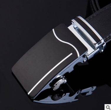 Men's leather factory direct belt buckle leather belt men's automatic belt belt wholesale business - Mubimart