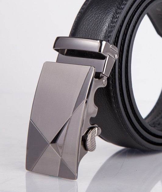 Men's leather factory direct belt buckle leather belt men's automatic belt belt wholesale business - Mubimart