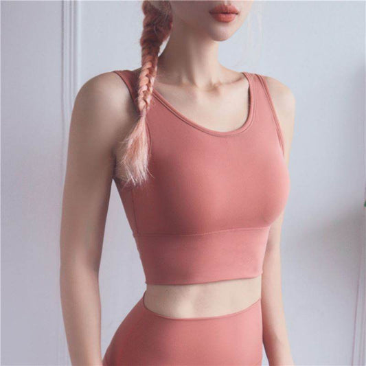 Shockproof gathered sports bra - Mubimart
