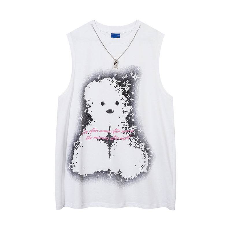 Bear Tank Top Sleeveless T-shirt Men - Mubimart