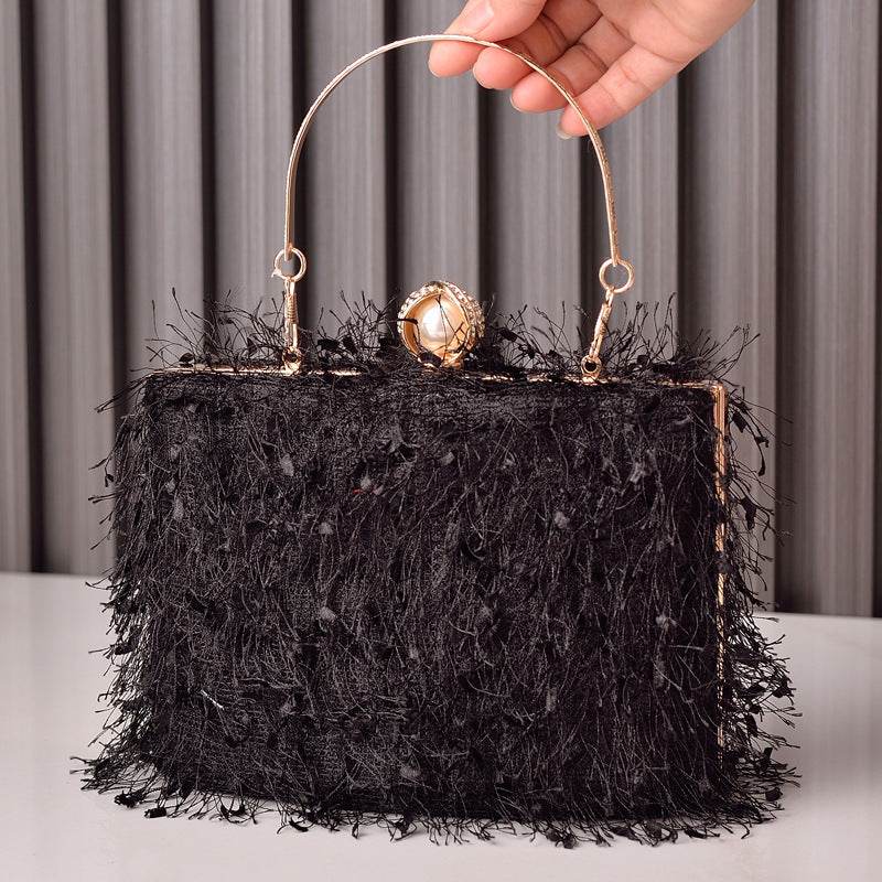Tassel Handbags Women Dress Party Evening Bag Fashion Luxury Designer Square Bags Crossbody Shoulder Bag Ladies - Mubimart