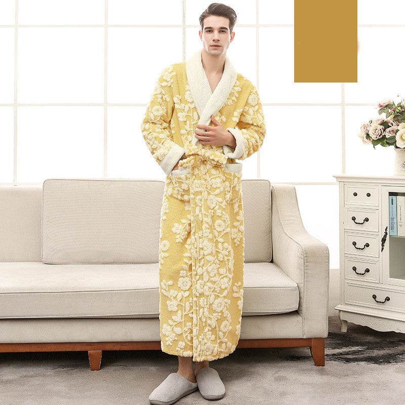 Thicken And Lengthen Plus Size Flannel Nightgown - Mubimart