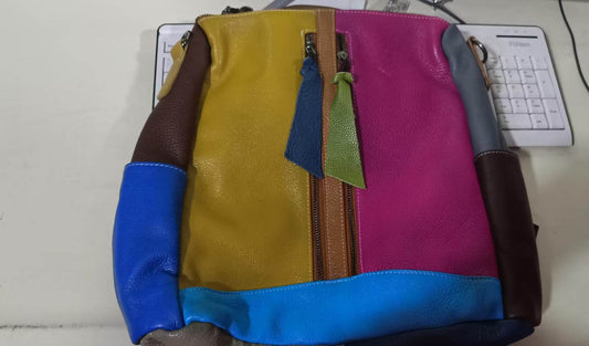 Women Backpack Cowhide Leather Backpacks Casual - Mubimart