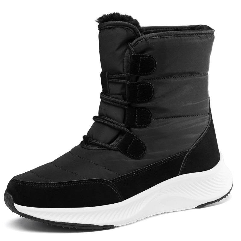 Waterproof Snow Boots Women's Mid-calf Front Zipper - Mubimart