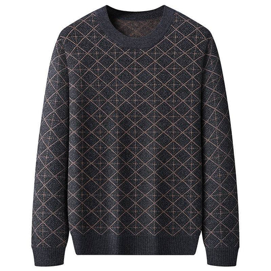 Round Neck Sweater XL Mens Loose - Mubimart