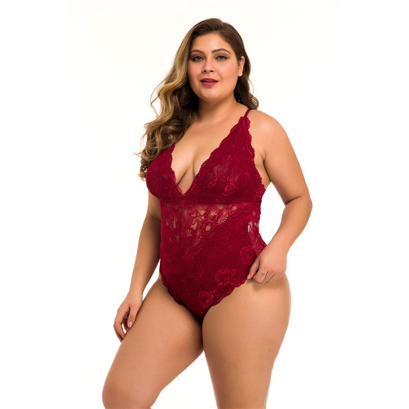 Plus Size Lace Meshsexy Lingerie - Mubimart -  