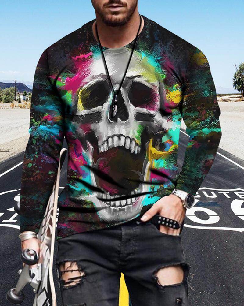 Mens Letter Crew Neck Slim Fit Casual Print T Shirt - Mubimart