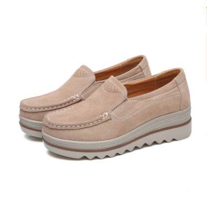 Womens Breathable Suede Slip On Sneakers - Mubimart