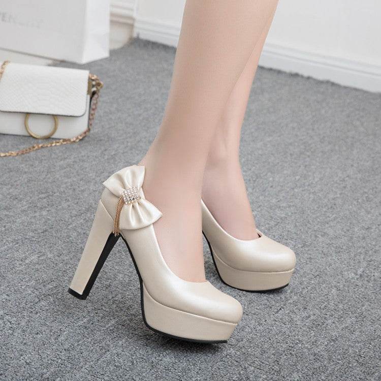 Bow high heels - Mubimart