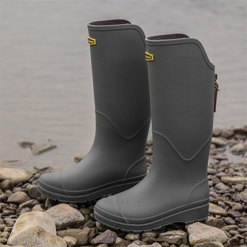 Knee-high Rain Boots Rain Shoes - Mubimart