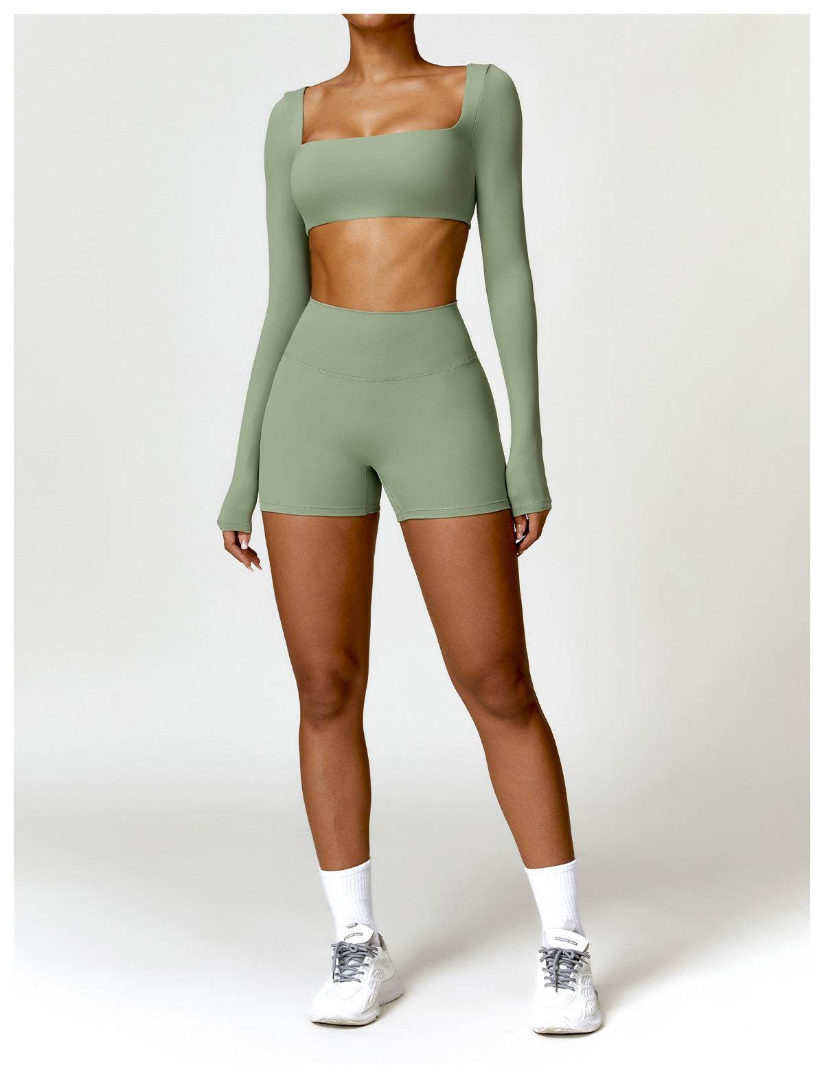 Women's Tight Long Sleeve Yoga Wear Running Workout T-shirt Top - Mubimart