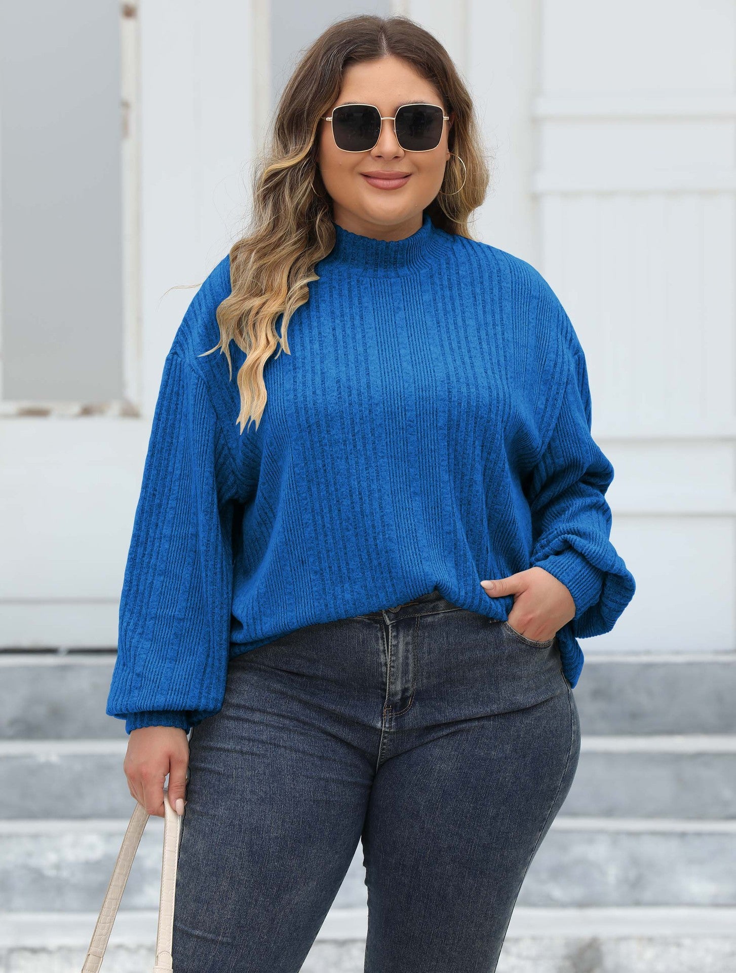 Lady's Pullover Tops Plus Size Half-turtleneck T-shirt Bottoming Shirt