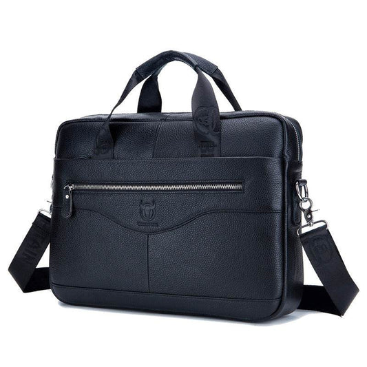 First layer cowhide multifunctional briefcase - Mubimart