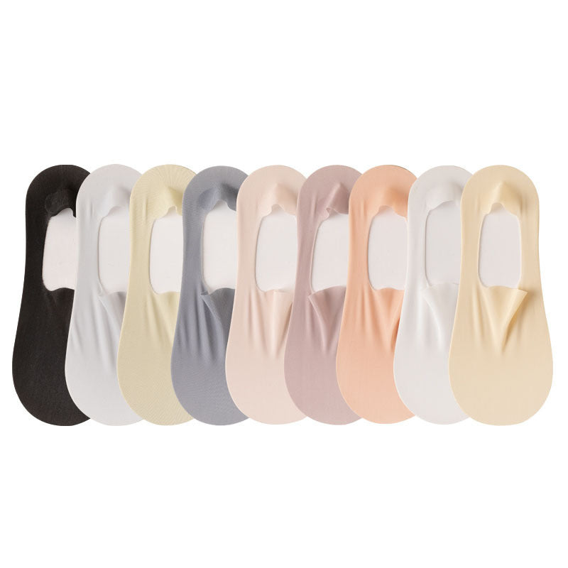 Thin Solid Color Bottom Super Low Cut Invisible Socks - Mubimart -  