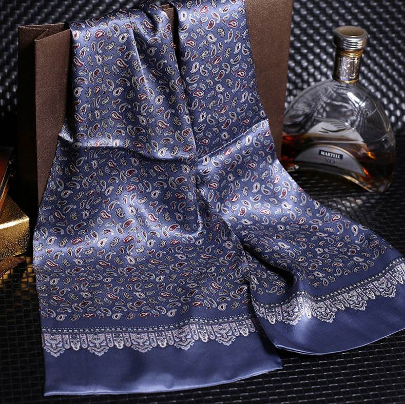 Double silk crepe satin scarf for men - Mubimart