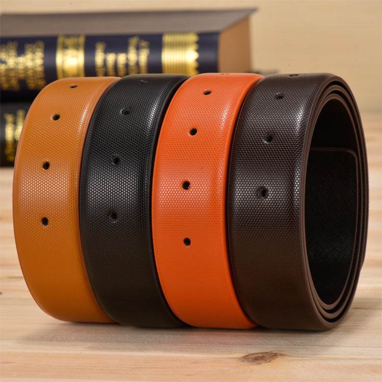 Headless Two-layer Leather Belt Body Caviar Leather - Mubimart
