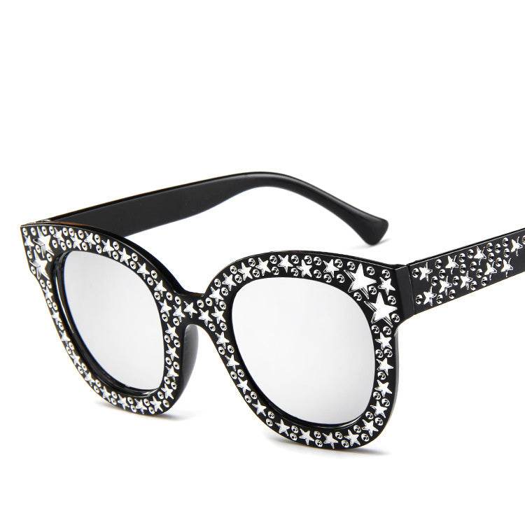Ladies star embellished cat eye marine sunglasses - Mubimart
