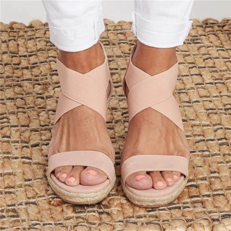 Wedge leopard sandals - Mubimart