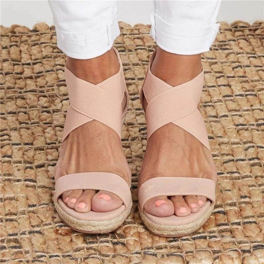 Wedge leopard sandals - Mubimart