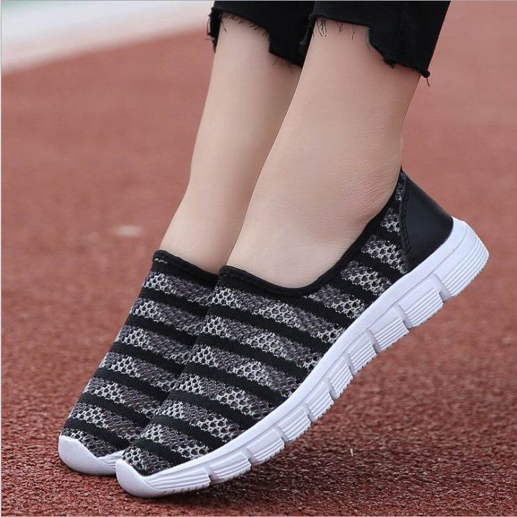 Summer women shoes women Breathable Mesh sneakers shoes ballet flats ladies slip on flats loafers shoes - Mubimart