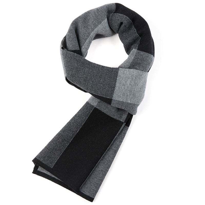 Plaid men scarf knitted scarf - Mubimart
