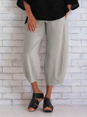 Solid Women's Simple Loose Casual Capris Pants Summer Spring - Mubimart
