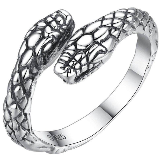 Ladies Silver Snake Ring - Mubimart