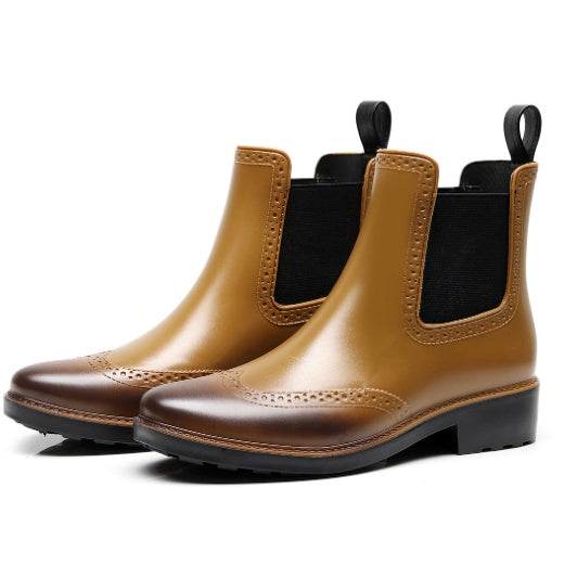 Rain boots female short tube rain boots - Mubimart