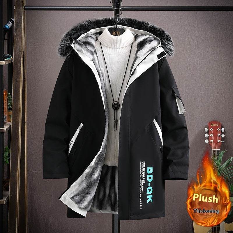 Hooded Fleece Jacket Men's Casual Jacket - Mubimart