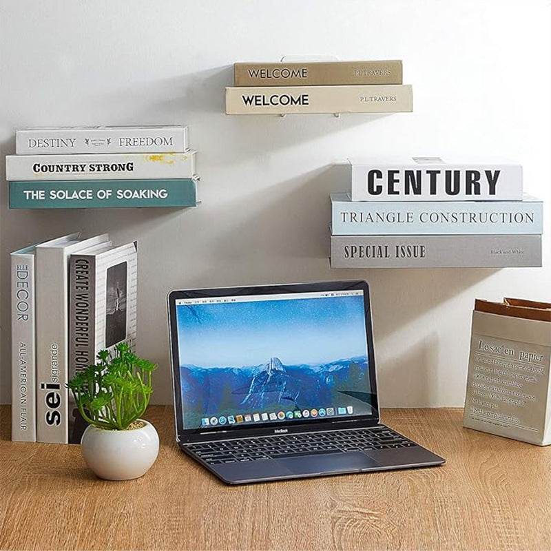 Iron Floating Shelf Invisible Wall-mounted Bookshelf - Mubimart