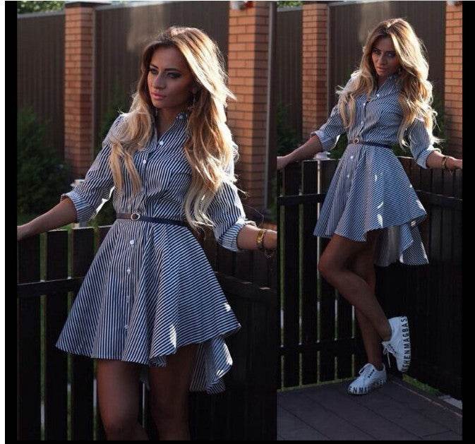 2021ebay fast selling sexy female long sleeved dress cocktail casual Mini Dress - Mubimart