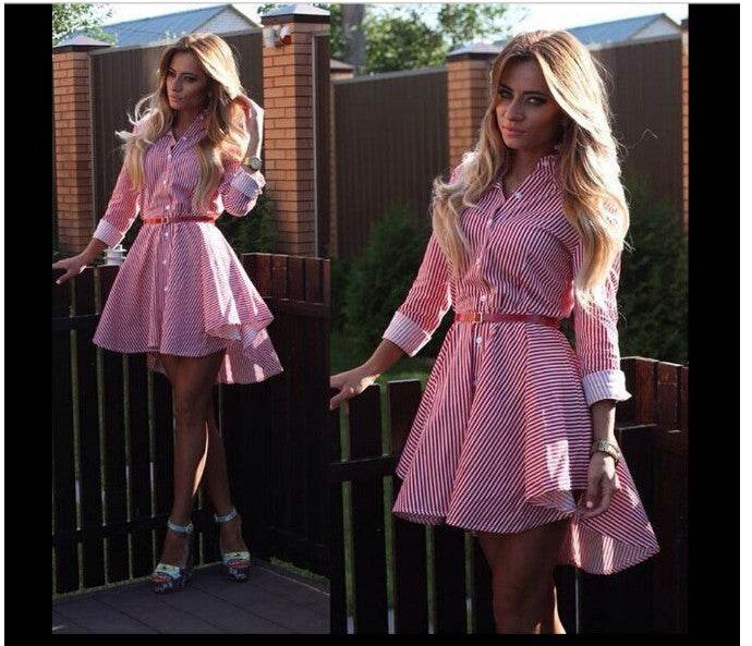 2021ebay fast selling sexy female long sleeved dress cocktail casual Mini Dress - Mubimart