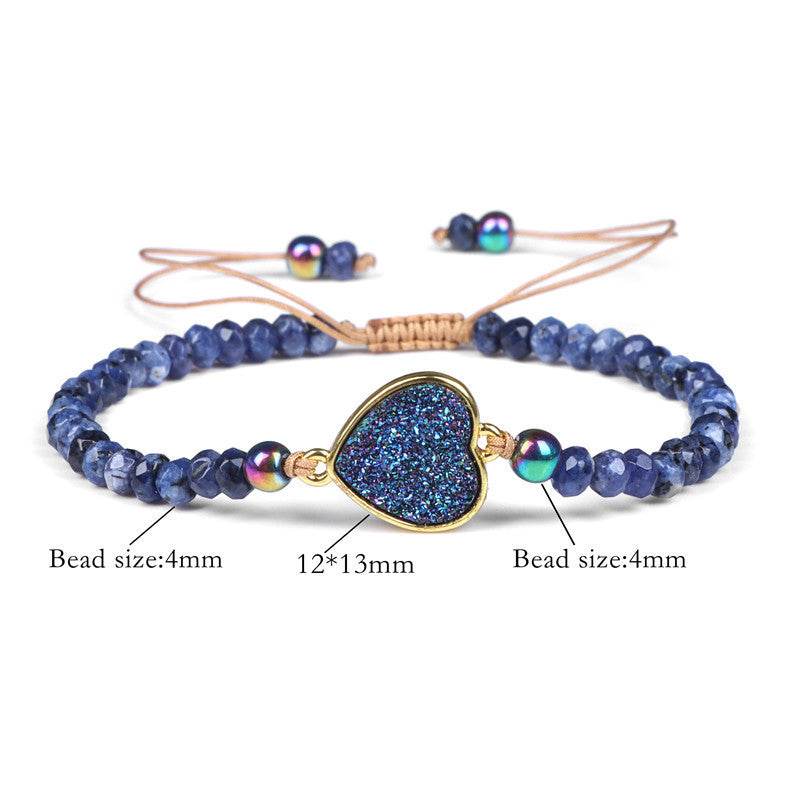 Natural Stone Woven Bracelet Mixed Shape Beads Bracelet Quartz Adjustable Rope Bracelets For Men Women Charm Fashion Jewelry - Mubimart
