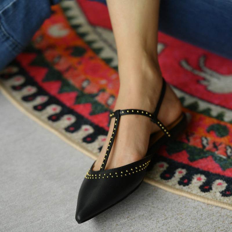 Pointed toe flat shoes - Mubimart