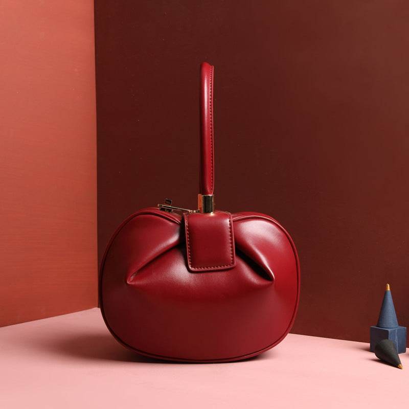 Leather handbags fashion dumplings handbag - Mubimart