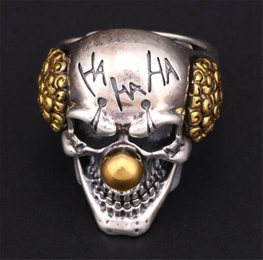 Clown Men Domineering Personality Skull Ring - Mubimart