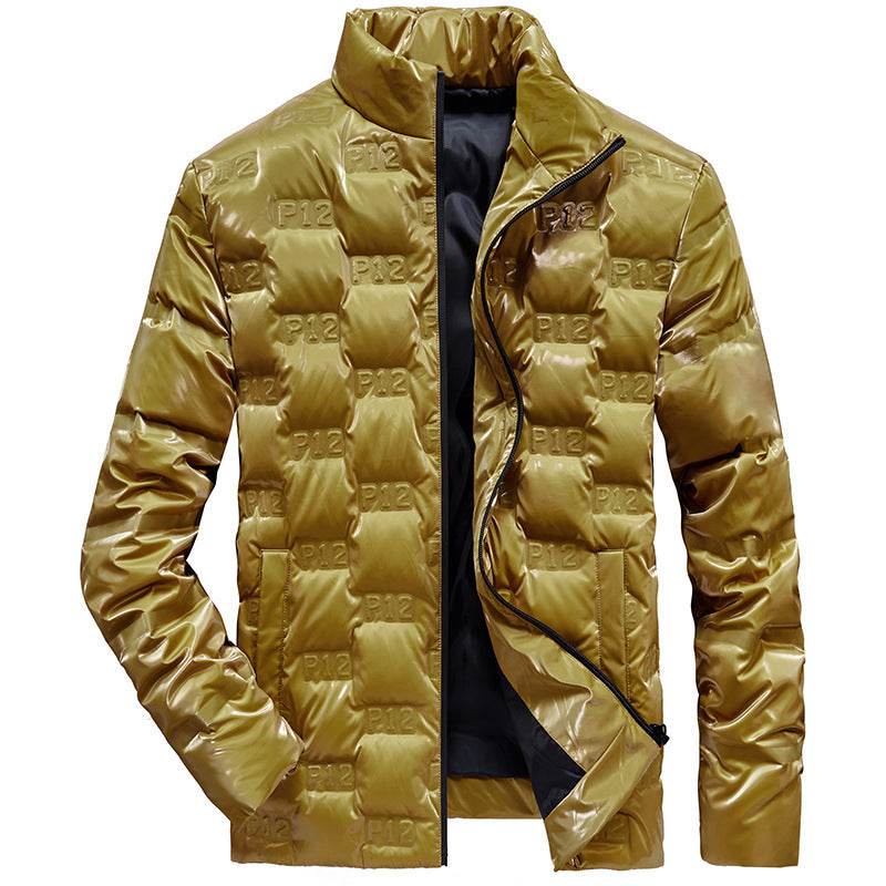 Men's winter casual men's down jacket solid color - Mubimart