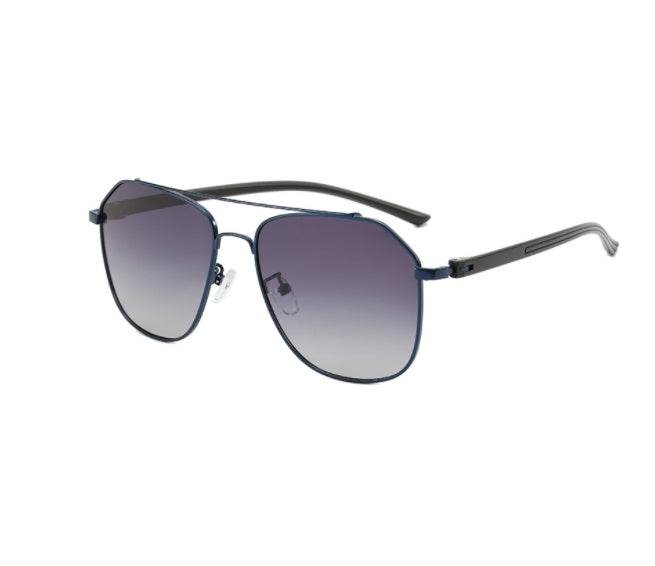 Large Frame Metal Double Bridge Aviator Sunglasses - Mubimart