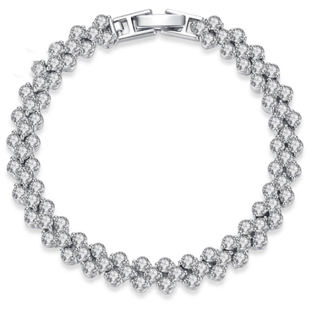 Copper Inlaid AAA Zircon Bracelet Ladies Gemstone Explosion - Mubimart
