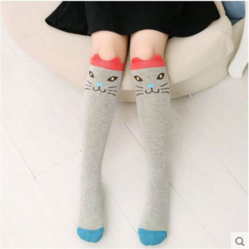 Girls cartoon over the knee socks - Mubimart