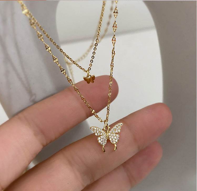 Colour Sparkling Clavicle Chain Choker Necklace For Women - Mubimart