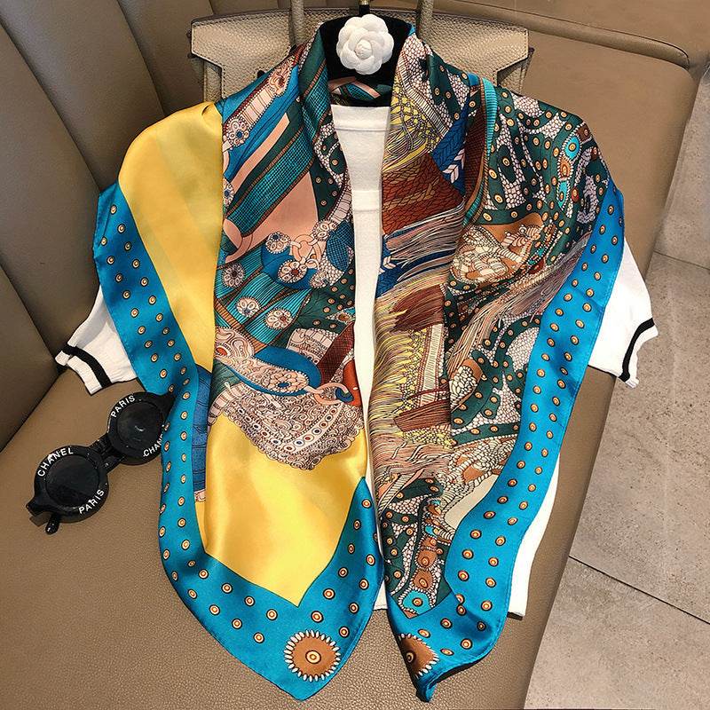 Fashion Silk Scarves Female Printing Hijab - Mubimart