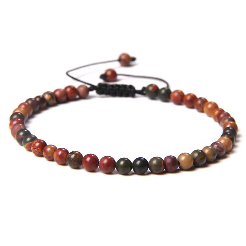 Adjustable Natural Raw Gemstone Beading Bracelet - Mubimart