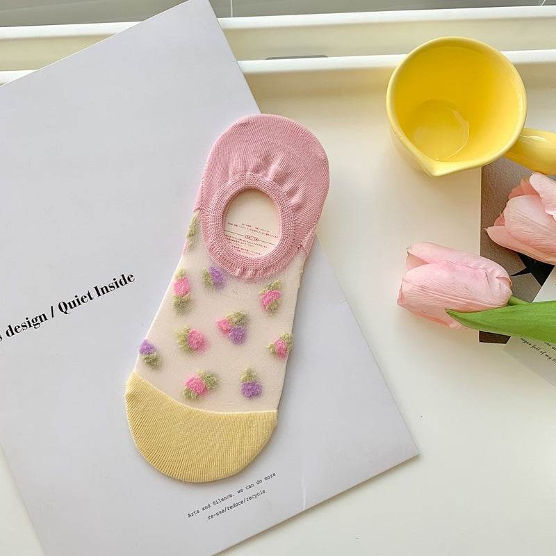 Silicone Non-slip Invisible Socks Low Top Socks - Mubimart