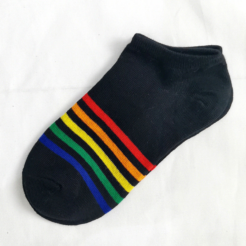 Rainbow Short Tube Low Top Doll Unisex Ins Trend Trendy Socks - Mubimart -  