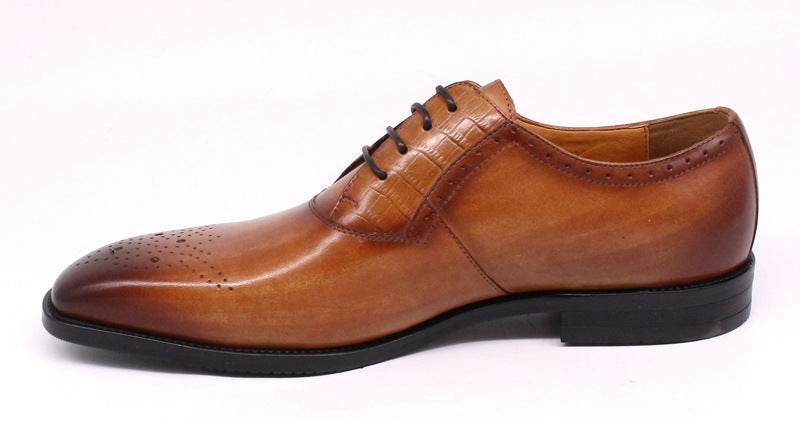 Casual British Oxford Retro Leather Men's Shoes - Mubimart