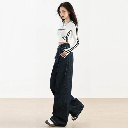 Fashion American Wide Leg Jeans For Women - Mubimart