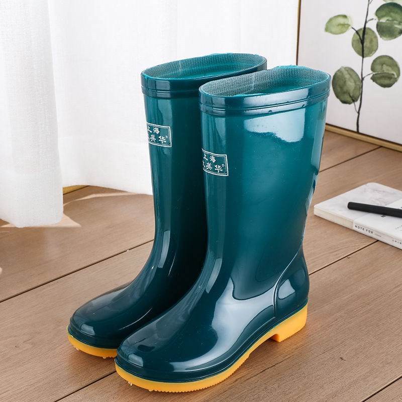 Rain boots waterproof shoes rubber shoes women - Mubimart
