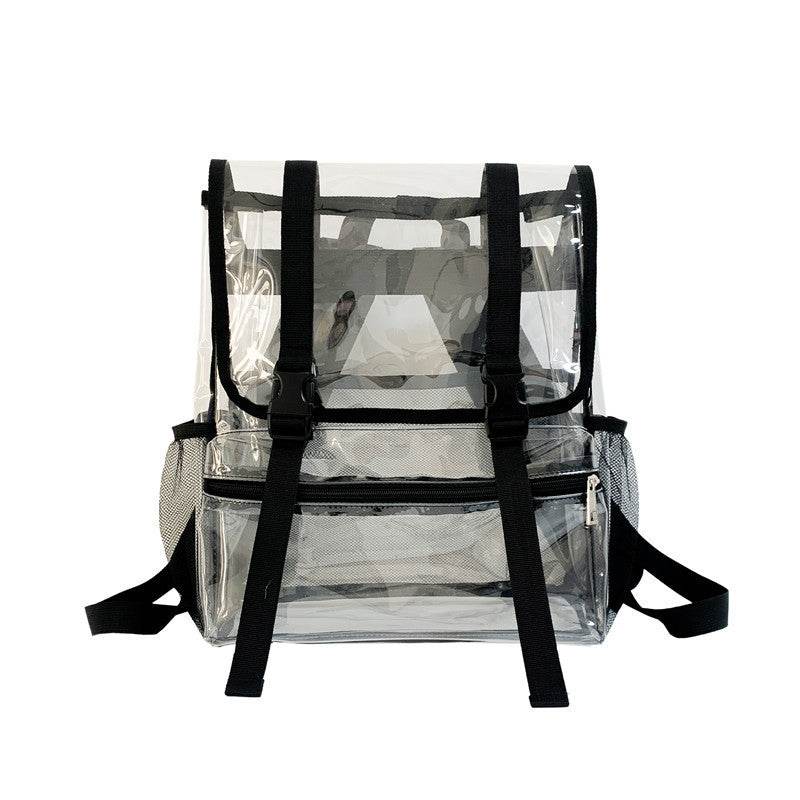 Men And Women's Fashion Transparent Flap Travel Duffel Bag - Mubimart