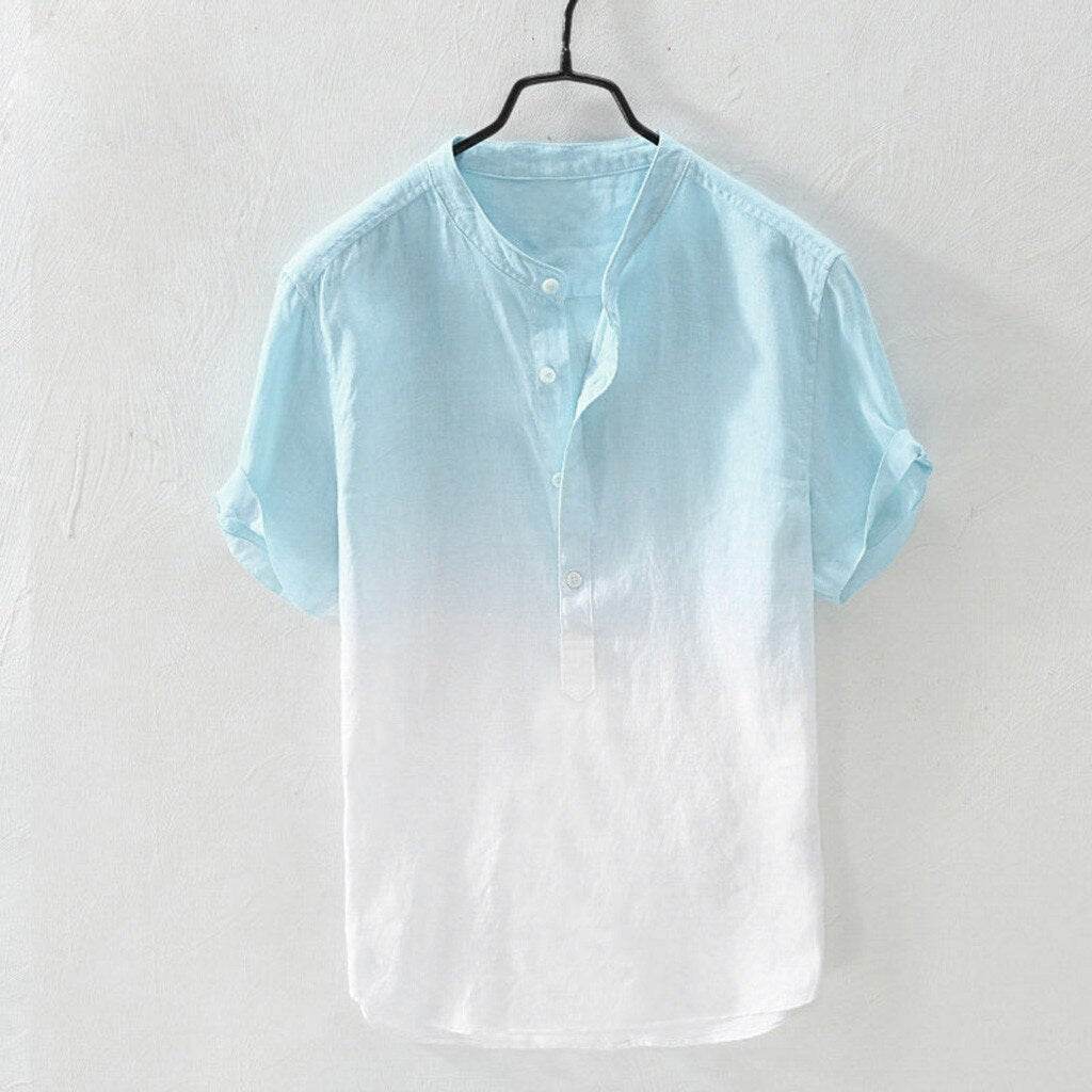 Gradient Cotton Linen Shirt - Mubimart